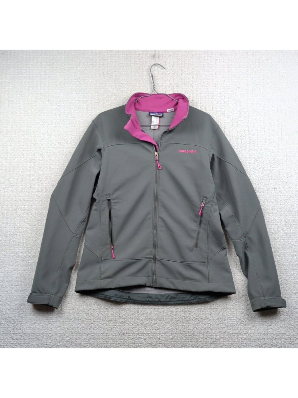 Patagonia Gray Adze Hybrid Softshell Full Zip Polartec Jacket Women's Sz M Gorp